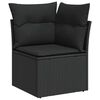 vidaXL 6-delige Loungeset met kussens poly rattan zwart