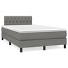 vidaXL Boxspring met matras en LED stof donkergrijs 120x190 cm