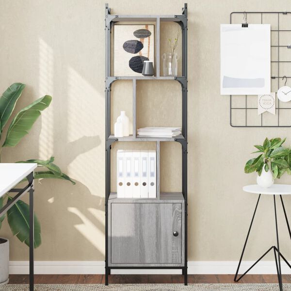 vidaXL Boekenkast met deur 44,5x30x154,5 cm hout grijs sonoma eiken