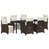 vidaXL Tuin eettafelset 7 st Bruin poly rattan
