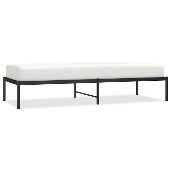 vidaXL Bedframe metaal zwart 75 x 190 cm
