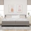 vidaXL Boxspring bed met matras met LED Taupe 200 x 200 cm Stof