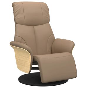 vidaXL Fauteuil verstelbaar met voetensteun kunstleer cappuccinokleur