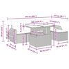 vidaXL 6-delige Loungeset met kussens poly rattan acacia bruin