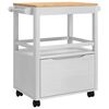 vidaXL Keuken Trolley FLORO Wit 72,5 x 45 x 80 cm Massief Vurenhout