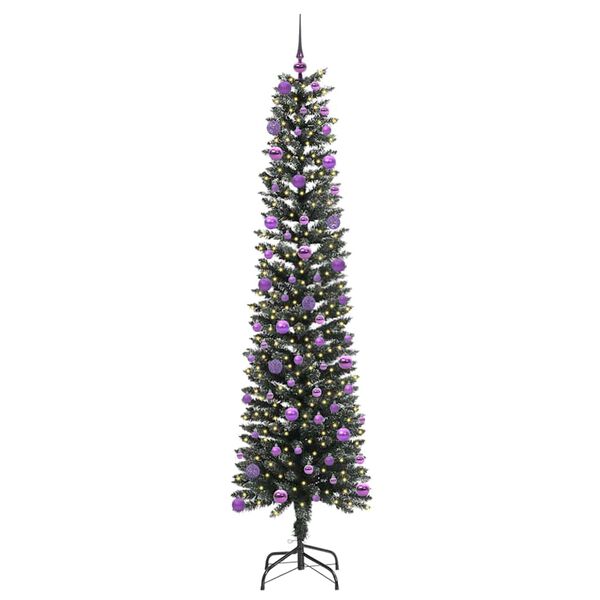 vidaXL Kunstkerstboom met 300 LED Groen 210 cm PVC en Plastic en Staal