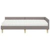 vidaXL Hoekbedframe met Matras met matras 2 pcs Taupe Stof