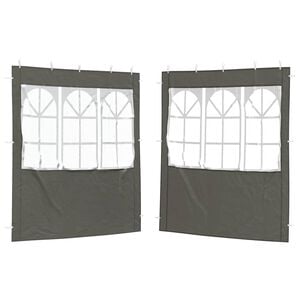 vidaXL Party Tent Zijwand 2 st 200 x 195 cm Antraciet PE en staal