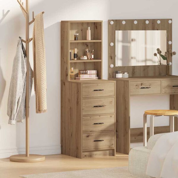 vidaXL Highboard artisanaal eikenkleurig 40 x 41 x 135 cm Bewerkt hout