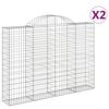 vidaXL Schanskorven 2 st gewelfd 200x30x140/160 cm ijzer