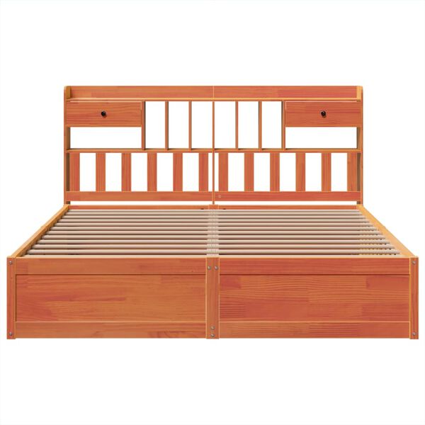 vidaXL Bedframe zonder matras massief grenenhout wasbruin 200x200 cm