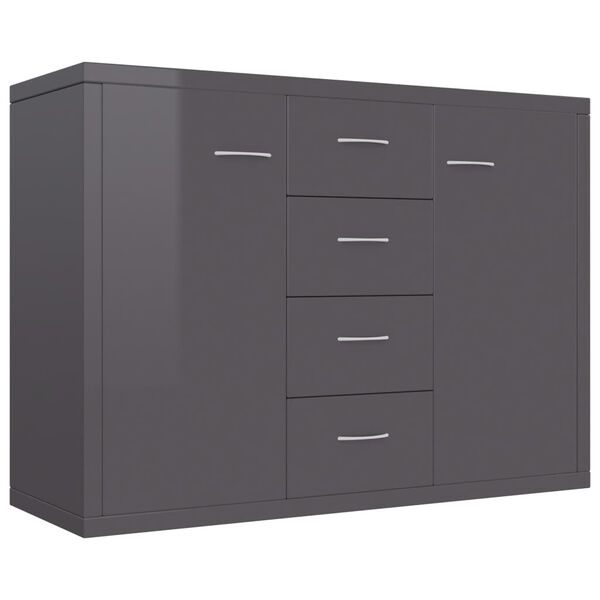 vidaXL Dressoir 88x30x65 cm bewerkt hout hoogglans grijs