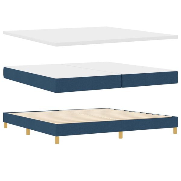 vidaXL Boxspringbed met matras Blauw 200 x 200 cm Polyester