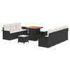 vidaXL Tuinbankenset 10 st Zwart poly rattan