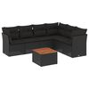 vidaXL 7-delige Loungeset met kussens poly rattan zwart