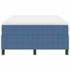 vidaXL Boxspringbed Blauw en Wit 120 x 190 cm Katoen Stof