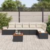 vidaXL Tuinbankenset met kussen 6 pcs Zwart en Cr&egrave;me Polyrattan
