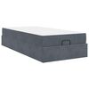 vidaXL Bedframe met matras met matras 2 pcs Dim Grijs Fluweel