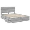 vidaXL Bedframe met lade Grijs Sonoma 150 x 200 cm Ingenieurshout