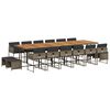 vidaXL 17-delige Tuinset met kussens poly rattan grijs