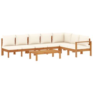 vidaXL 5-delige Loungeset met kussens massief acaciahout