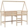 vidaXL Halfhoogslaper met ladder en bedhuis grenenhout 90x190 cm