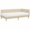 vidaXL Hoekbedframe met Matras Anders met hoofdeinde 2 pcs Cr&egrave;me Stof