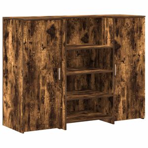 vidaXL Receptiebalie 135x50x103,5 cm bewerkt hout gerookt eikenkleurig