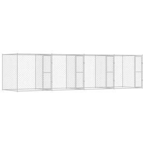 vidaXL Hondenbench Zilver 800 x 200 x 200 cm Gegalvaniseerd staal