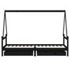 vidaXL Kinderbedframe met lades 90x200 cm massief grenenhout zwart