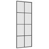 vidaXL Schuifdeur met beslagset 76x205 cm ESG glas zwart