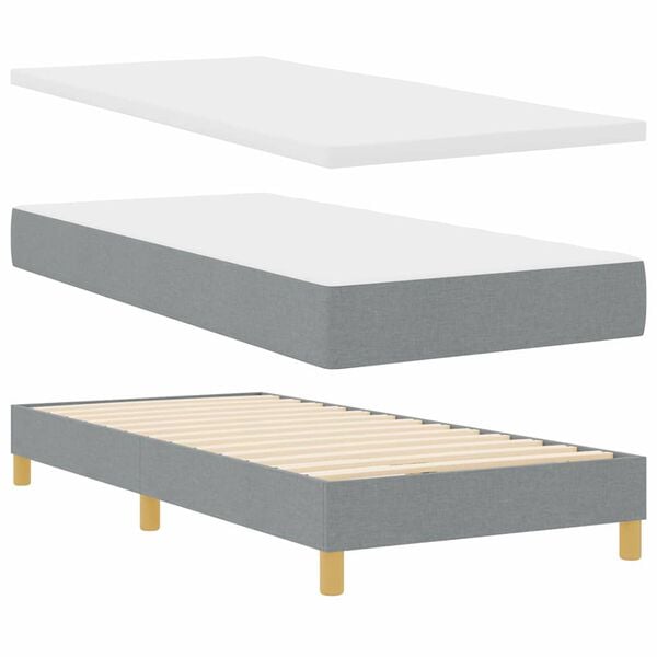 vidaXL Boxspringbed met matras Lichtgrijs 80 x 200 cm Stof