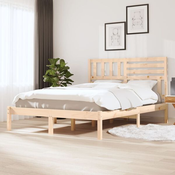 vidaXL Bedframe zonder matras massief grenenhout 120x190 cm