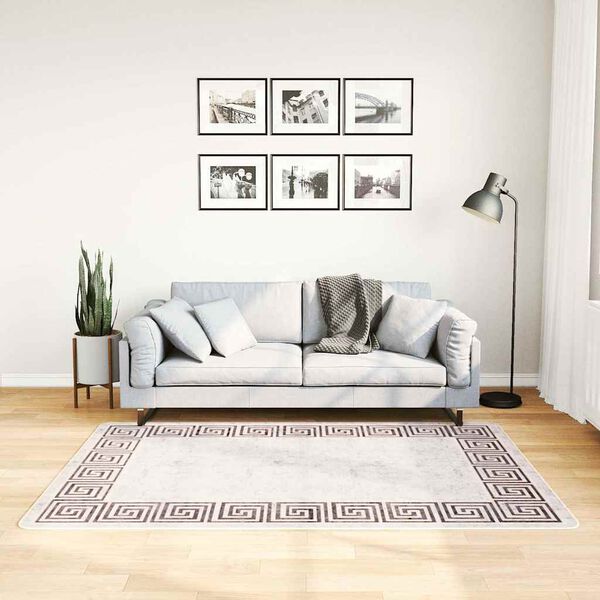 vidaXL Vloerkleed wasbaar 120x180 cm lichtbeige