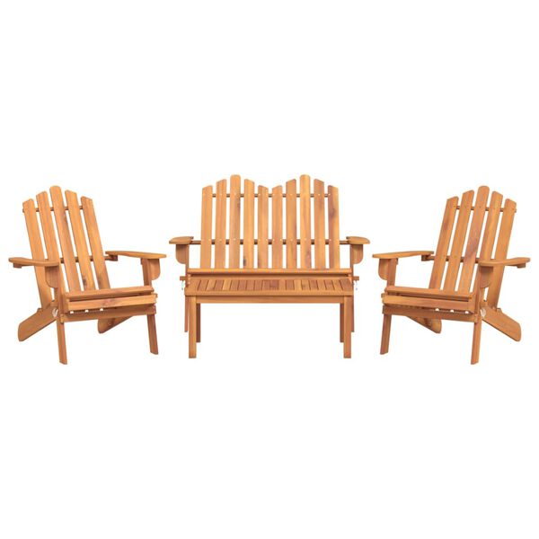 vidaXL 4-delige Loungeset Adirondack massief acaciahout