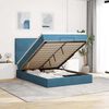 vidaXL Ottoman bed met matrassen 140x190cm fluweel donkerblauw