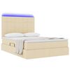 vidaXL Opbergbed met LED met matras Cr&egrave;me 140 x 190 cm Polyester
