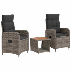 vidaXL Tuin loungeset 3 st Licht Grijs en Donker Grijs