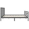 vidaXL Bedframe met hoofdbord massief hout grijs 200x200 cm