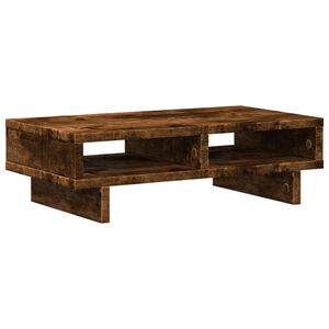 vidaXL Monitorstandaard 50x27x15 cm bewerkt hout gerookt eikenkleurig
