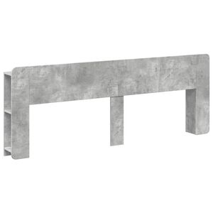 vidaXL Hoofdeinde kas met opslag Betongrijs Bewerkt hout