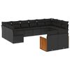vidaXL 12-delige Loungeset met kussens poly rattan zwart