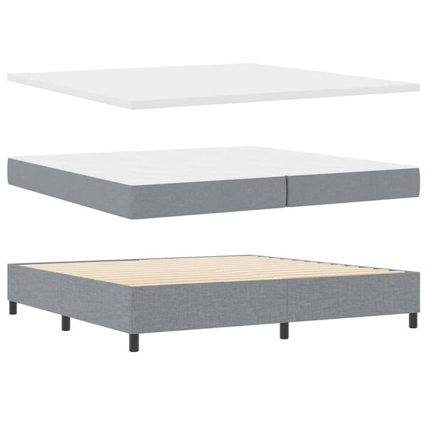 vidaXL Boxspringbed met matras Lichtgrijs 200 x 200 cm Stof