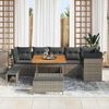 vidaXL Tuin Sofa Set 9 pcs Grijs Poly riet en gepoedercoat staal