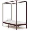 vidaXL Hemelbedframe massief grenenhout donkerbruin 90x200 cm