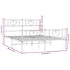 vidaXL Bedframe met hoofd- en voeteneinde metaal wit 120x200 cm