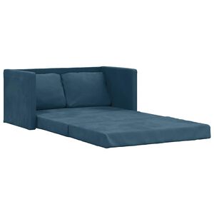 vidaXL Slaapbank vloermodel 2-in-1 122x204x55 cm fluweel blauw