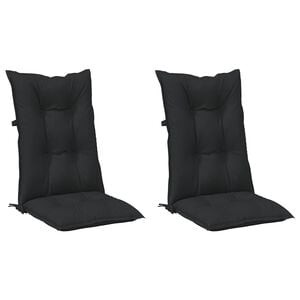 vidaXL Hooge Rug Stoelkussens Set 2 pcs Melange Zwart 120 x 50 x 7 cm