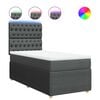 vidaXL Boxspring met matras stof donkergrijs 90x200 cm