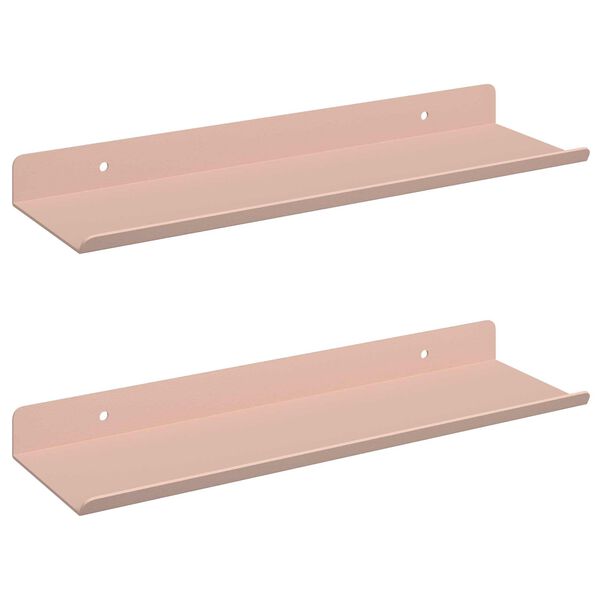 vidaXL Drijvende plank Wandgemonteerd 2 pcs Roze 30 x 9 x 2,5 cm Staal
